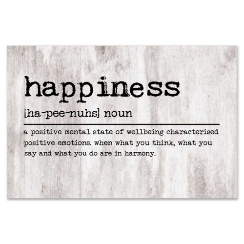 Autravelco Funny Home Decoration Wood Sign Happiness Noun Definition Cute Wall Art Wood Plaque Sign 12x8 Inch Concept Text Typography Wooden Hanging Signs Home Decor for Laundry Porch