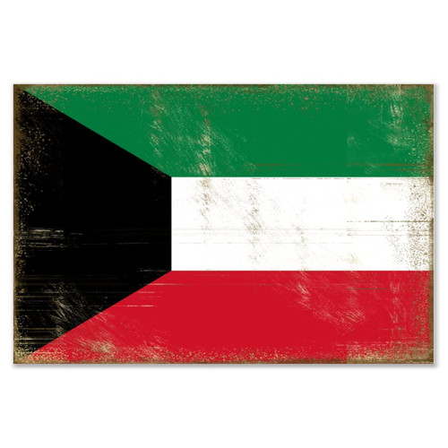 Autravelco Kuwait Wooden Plaque Sign Farmhouse Laundry Wall Decorative Wooden Signs Positive International Signal Flags Wooden Plaque for Bedroom Offices 12x8 Inch