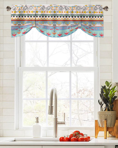 Sailground Valances for Windows, Geometric Boho Valance, Tie Up Kitchen Curtains 54x18in Kitchen Valances for Windows, Kitchen Window Curtains Over Sink, Rod Pocket Bathroom Curtains Window Sailground Valances for Windows, Geometric Boho Valance, Tie Up Kitchen Curtains 54x18in Kitchen Valances for Windows, Kitchen Window Curtains Over Sink, Rod Pocket Bathroom Curtains Window