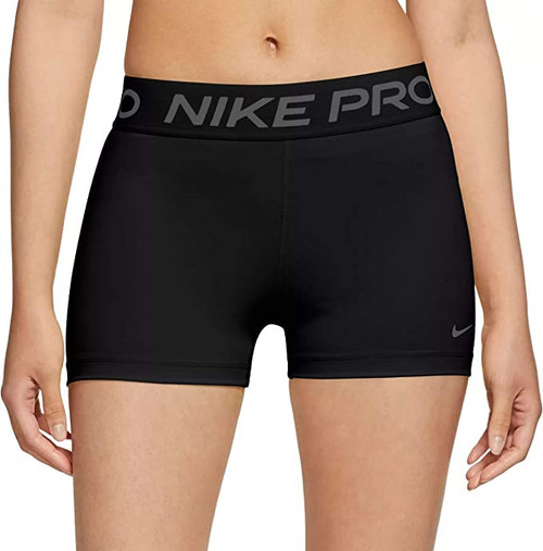 Nike Women's Pro 3" Training Shorts (Black/Iron Grey, XX-Large)