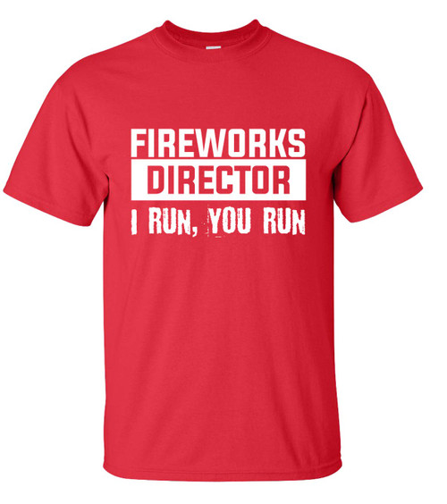 Funny Fourth of July Fireworks Director Unisex Short Sleeve T-shirt-Red-5xl