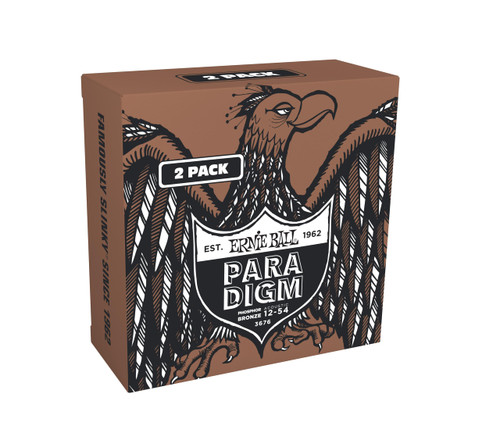 Ernie Ball Medium Light Paradigm Phosphor Bronze Acoustic Guitar Strings Amazon Exclusive 2 Pack 12-54 (P03676)