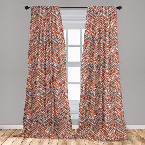 Lunarable Chevron Curtains, Geometric Chevron Zigzags with Thin Colorful Lines Abstract Striped Pattern Ornate, Window Treatments 2 Panel Set for Living Room Bedroom, Pair of - 28" x 84", Multicolor Lunarable Chevron Curtains, Geometric Chevron Zigzags with Thin Colorful Lines Abstract Striped Pattern Ornate, Window Treatments 2 Panel Set for Living Room Bedroom, Pair of - 28" x 84", Multicolor