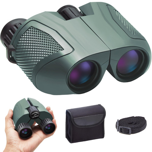 15x25 Binoculars for Adults and Kids, BAK4 Compact Binoculars High Powered and Clear Low Light Vision, Waterproof Binoculars for Bird Watching, Theater and Concerts, Outer Hunting