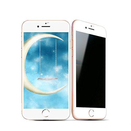 Privacy Screen Protector Compatible with iPhone 7, Anti Spy High Definition Screen Protector iPhone 7, Yunqin Unbreakable Tempered Glass, 3D Full Coverage, Anti-Fingerprint?Bubble Free(White)