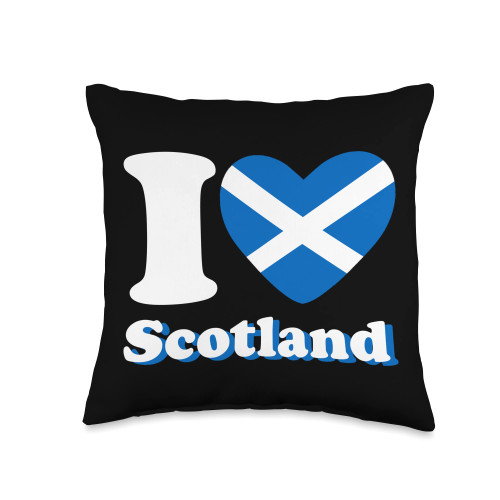 Scotland Souvenirs Scotland Gifts Scotland Clothes Flag Travel I Love Scotland Throw Pillow, 16x16, Multicolor