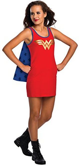 Rubie's DC Comics Justice League Superhero Style Teen Dress with Cape Wonder Woman, Red, Medium Costume