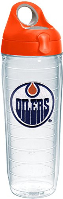 Tervis 1230923 NHL Edmonton Oilers Primary Logo Tumbler with Emblem and Orange Lid 24oz Water Bottle, Clear Tervis 1230923 NHL Edmonton Oilers Primary Logo Tumbler with Emblem and Orange Lid 24oz Water Bottle, Clear