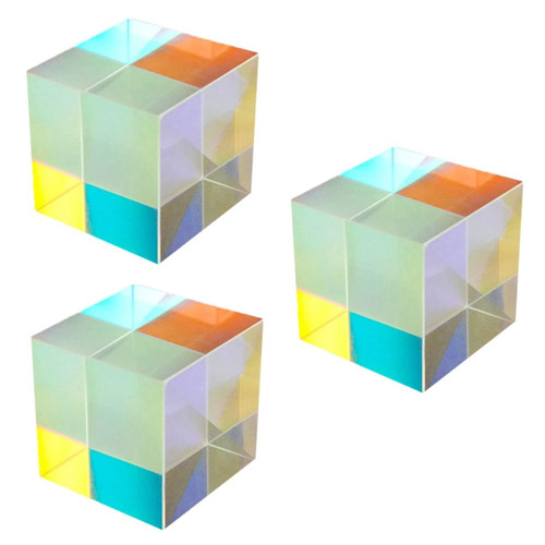 Hemobllo 3pcs Prism Cube Optical Glass Prism Glass Cube Prism Optical Glass Cube Stained Glass Optical Cube Dispersion Prism Glass Prism for Color Prism RGB Cube k9 Lens Crystal Glasses