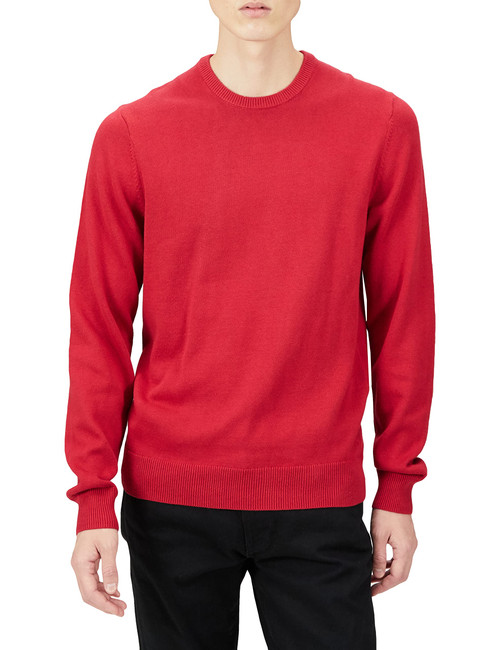 Amazon Essentials Men's Crewneck Sweater (Available in Big & Tall), Red, Large