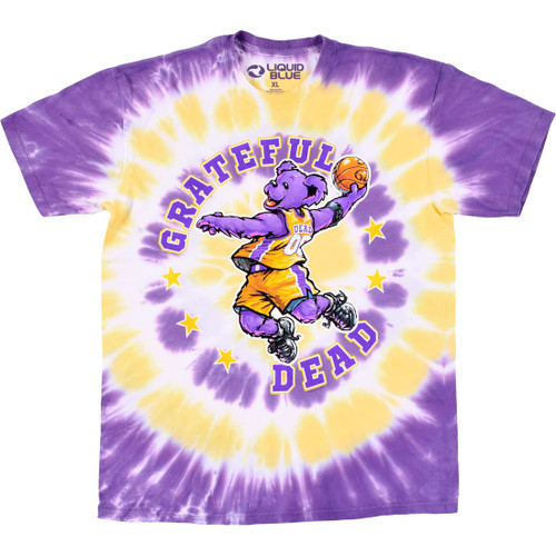 Liquid Blue Men's Grateful Dead Hoops Basketball Dancing Bear, Tie Dye