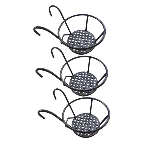 BCOATH 3pcs Flower Pot Stand Hanging Wall Planters Flower Pots for Indoor Plants Tiestos Para Exterior Bonsai Hanging Basket Planter Holder Porch Railing Planters Flowerpot Holder