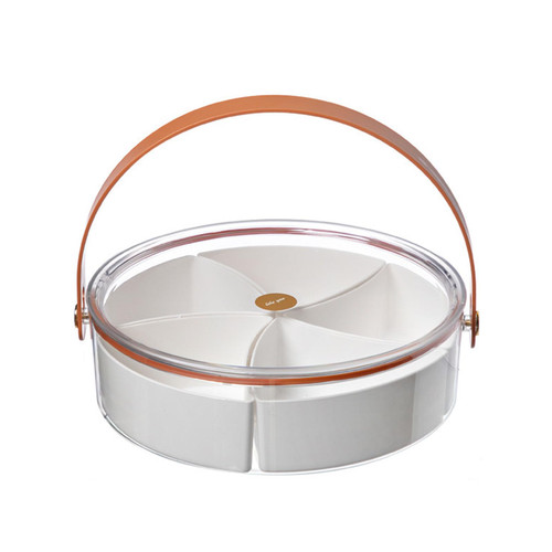 Clear Organizer Divideds Serving Tray Platter Plastic Serving Tray Candy Holder Plate 5 Compartment Food Storage Divideds Serving Tray Platter Storage Container with Compartments Multipurpose