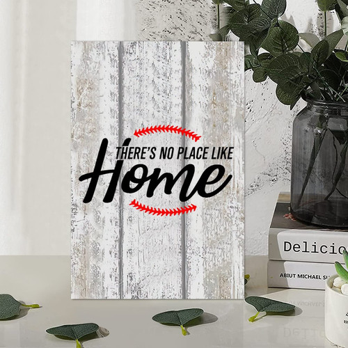 Rustic Style 8x12in Wood Pallet Home Quotes There's No Place Like Home Wooden Wall Plaque for Porch Garden Yard Living Room Farmhouse Kitchen Coffee Bar Laundry Room Decor