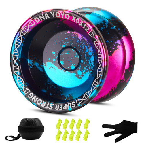 YOYOSTUDIO Unresponsive Yoyo Professional DNA Yoyo for Kids Beginners, Yo yo for Adults , Pro Metal Trick Yoyo with 10 Strings, Case & Gloves Black Blue Pink YOYOSTUDIO Unresponsive Yoyo Professional DNA Yoyo for Kids Beginners, Yo yo for Adults , Pro Metal Trick Yoyo with 10 Strings, Case & Gloves Black Blue Pink