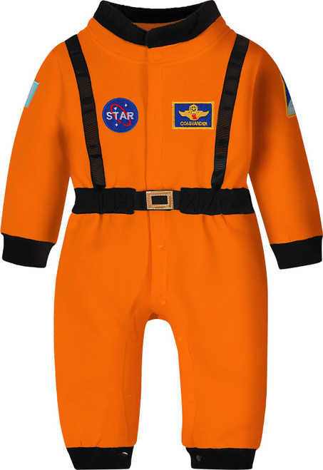 COSLAND Baby Boys Astronaut Jumpsuit Infant Halloween Novelty Cosplay Orange Romper 12-18 Months