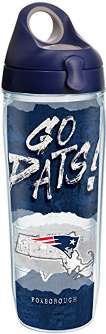 Tervis 1252091 NFL New England Patriots NFL Statement Tumbler with Wrap and Navy with Gray Lid 24oz Water Bottle, Clear Tervis 1252091 NFL New England Patriots NFL Statement Tumbler with Wrap and Navy with Gray Lid 24oz Water Bottle, Clear