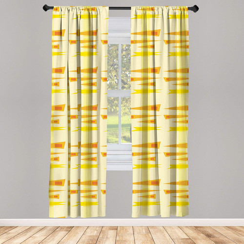 Ambesonne Burnt Orange Window Curtains, Abstract Modernistic Pattern with Geometric Shapes Summer Tones, Lightweight Decor 2-Panel Set with Rod Pocket, Pair of - 28" x 63", Yellow Marigold and Cream Ambesonne Burnt Orange Window Curtains, Abstract Modernistic Pattern with Geometric Shapes Summer Tones, Lightweight Decor 2-Panel Set with Rod Pocket, Pair of - 28" x 63", Yellow Marigold and Cream