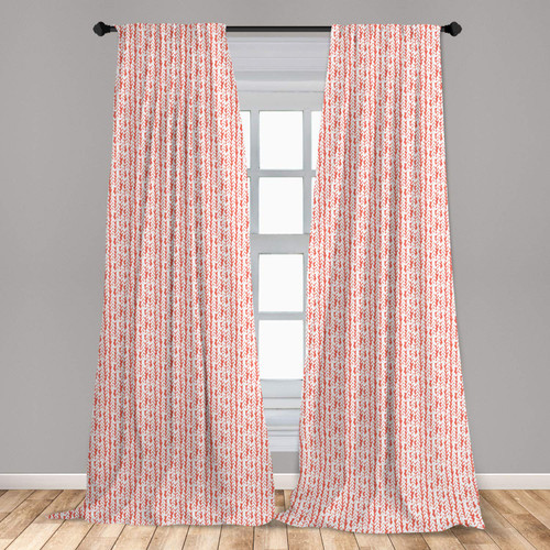 Ambesonne Coral Curtains, Hand Painted Braids Vertical Pattern Bohemian Hipster Fashion Chevron Art, Window Treatments 2 Panel Set for Living Room Bedroom, Pair of - 28" x 63", Coral White Ambesonne Coral Curtains, Hand Painted Braids Vertical Pattern Bohemian Hipster Fashion Chevron Art, Window Treatments 2 Panel Set for Living Room Bedroom, Pair of - 28" x 63", Coral White
