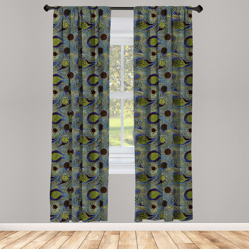 Ambesonne Paisley Curtains, Circles Pattern with Persian Folklore Inspired Teardrop Motifs Oriental Design, Window Treatments 2 Panel Set for Living Room Bedroom, Pair of - 28" x 63", Multicolor Ambesonne Paisley Curtains, Circles Pattern with Persian Folklore Inspired Teardrop Motifs Oriental Design, Window Treatments 2 Panel Set for Living Room Bedroom, Pair of - 28" x 63", Multicolor