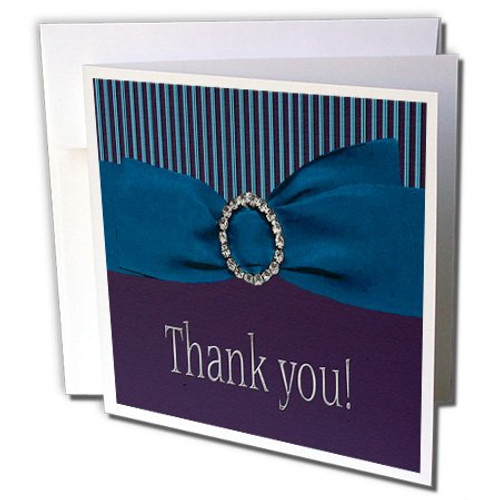 3dRose Aqua Blue and Purple Ribbon Thank you - Greeting Cards, 6 x 6 inches, set of 12 (gc_17499_2) 3dRose Aqua Blue and Purple Ribbon Thank you - Greeting Cards, 6 x 6 inches, set of 12 (gc_17499_2)