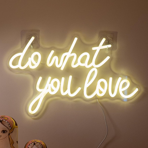 EEVERMORE Do What You Love Neon Signs Warm White Led Neon Signs for Wall Decor Wedding Neon Signs for Bedroom