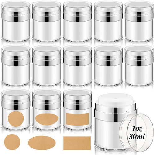 Gerrii 15 Pcs Airless Cosmetic Container Vacuum Cosmetic Bottle Vacuum Cream Jar Travel Cream Container Empty Refillable Cosmetic Air Pump Bottle Airless Pump Jars for Creams (1oz/30ml) Gerrii 15 Pcs Airless Cosmetic Container Vacuum Cosmetic Bottle Vacuum Cream Jar Travel Cream Container Empty Refillable Cosmetic Air Pump Bottle Airless Pump Jars for Creams (1oz/30ml)