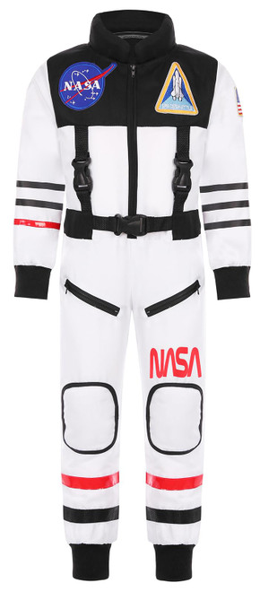 Gomukot Direct Kids Astronaut Costume NASA Space Jumpsuit for Halloween Boys Girls Pretend Role Play Dress Up (3-4 Years)