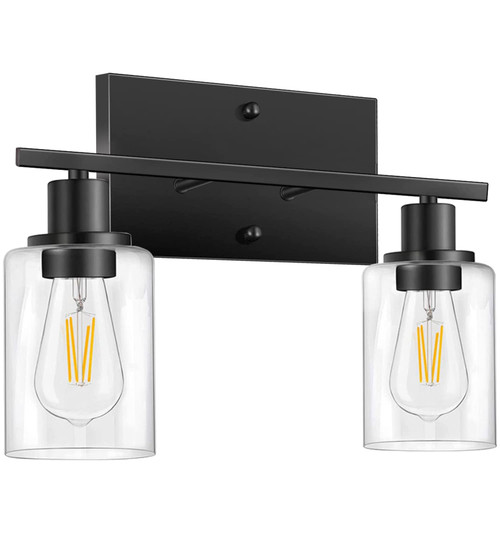 Maichixin Bathroom Light Fixtures,2-Light Bathroom Lights Over Mirror,Modern Wall Sconces,Bathroom Vanity Lights with Clear Glass Shades,Wall Lights for Bedroom,Mirror,Kitchen,Living Room, Hallway