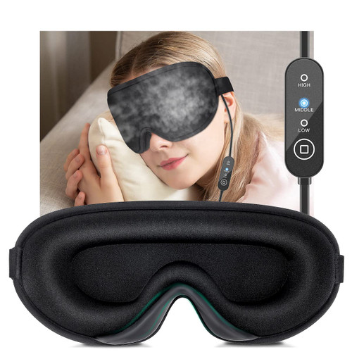 Heated Eye Mask, Steam Warm Compress for Dry Eye, Eye Heating Pad with Temperature Control, Washable, USB Electric Eye Maks, Mosit Treatment for Stye, Chalazion, Blephariti, MGD and Puffy Eyes