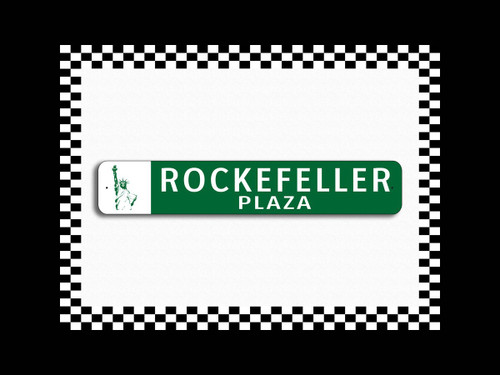 Rockefeller Plaza Statue of Liberty Novelty Metal Street Sign 3x18