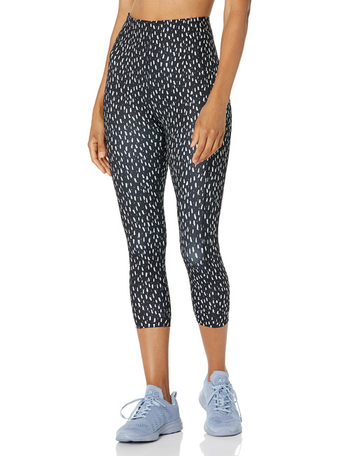 NIC+ZOE Women's Flexfit Brushstrokes Crop Pocket Legging, Black Multi, Small