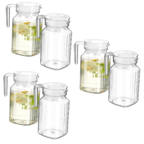 DECHOUS 6 Pcs Pot Water Jar Water Pitcher for Drink Plastic Water Kettle Hot Water Jug Covered Pitchers Beverage Serveware Tea Kettles Pitcher with Lid Pitcher for Home Hot and Cold