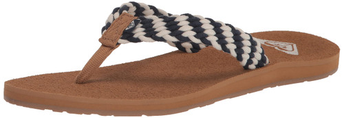 Roxy Women's Porto Sandal Flip Flop, Navy White, 9