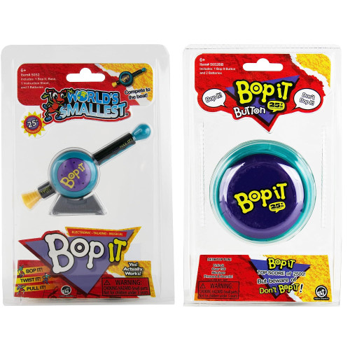 Worlds Smallest Games Bundle Set of 2 - Bop It and Bop It Button