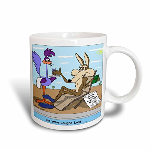 3dRose Coyote Sues Acme Ceramic Mug, 15 oz, White