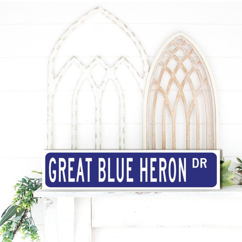 Great Blue Heron Lover Wood Wall Art Plaque Custom Street Sign Great Blue Heron Gift Wall Art Sign Great Blue Heron Decor Animal Wood Wall Art Plaques Decor for Laundry Room Bedroom