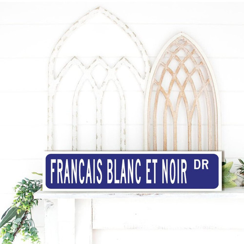 Francais Blanc Et Noir Lover Wood Wall Art Plaque Custom Street Sign Francais Blanc Et Noir Gift Sign Wall Decor Francais Blanc Et Noir Decor Animal Wooden Signs Kitchen Laundry Room Wall Decor