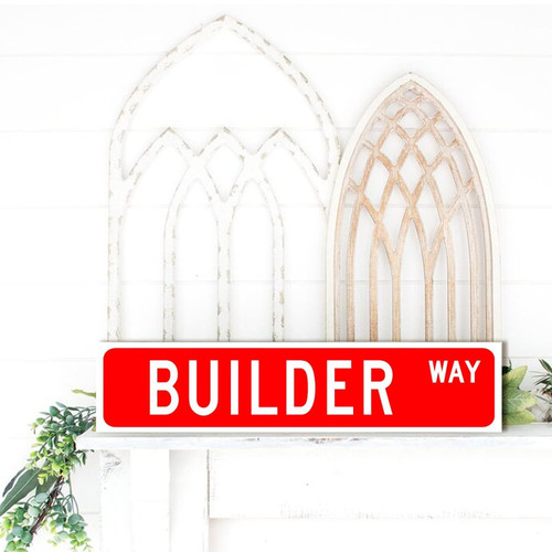 Builder Wooden Sign Custom Street Sign Builder GiftSign Plaque Builder Decor Profession Wood Art Plaques Kitchen Laundry Room Wall Decor Hard Working Dad Gift Birthday Gifts for Friends