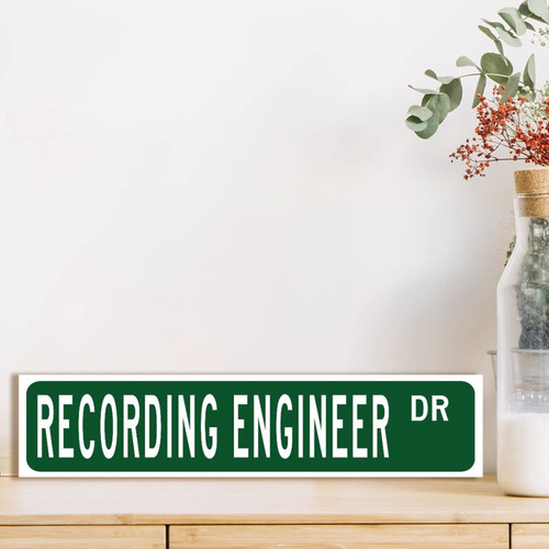 Recording Engineer Wall Decor Wood Sign Custom Street Sign Recording Engineer GiftWall Decor Sign Recording Engineer Decor Profession Wood Hanging Signs Decor for Laundry Room Bedroom