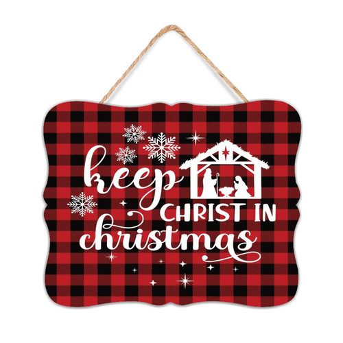 Autravelco Keep Christ in Christmas Wall Decor Signs Rustic Wood Pallet Wall Plaque Sign Vertical Christian Jesus Wall Art Wood Plaque Sign Home Decor for Laundry Outdoor 8x10 Inch