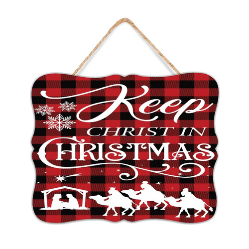 Farmhouse Wall Art Decoration Wood Pallet Plaque Keep Christ in Christmas Decorative Wall Art Wood Plaque Sign 8x10 Religious Gift for Christian Wooden Hanging Signs Home Decor for Laundry Window