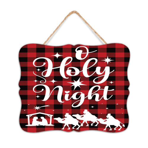 Autravelco O Holy Night Wall Decor Signs Hanging Wooden Signs Motivational The Birth of Jesus Wall Art Wood Plaque Sign Home Decor for Laundry Porch 8x10 Inch