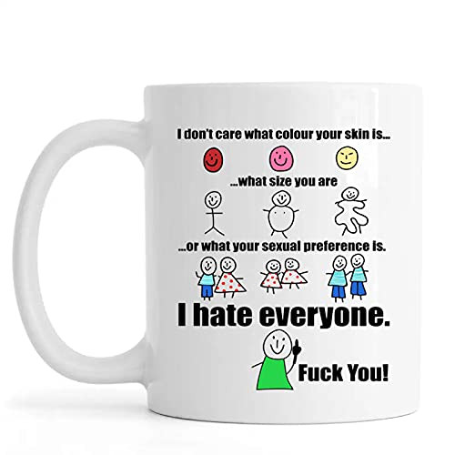 I Don't Care What Colour Your Skin Is What Size You Are Coffee Mug, Ceramic Tea Cups, White Mug, Ceramic Coffee Mug, Tea Cup, Mug For Home And Kitchen, 11oz mug