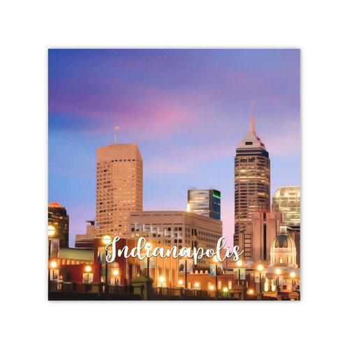 Skyline Indianapolis City Landscape Canvas Wall Decorations for Laundry Decor Rustic Contemporary Cityscape Canvas Wall Art Quotes for Above Bed Restroom Home Decoration 12x12 Inch