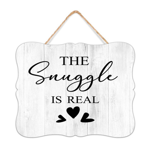The Snuggle Is Real Wood Pallet Wall Plaque Sign Inspirational Laundry Home Decoration Wooden Signs Country Wooden Plaque for Kitchen Bathroom 8x10 Inch