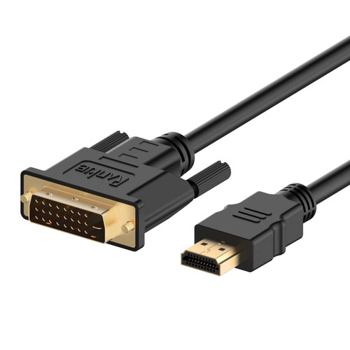 HDMI to DVI Cable, Rankie 6 Feet CL3 Rated High Speed Bi-Directional HDMI HDTV to DVI Cable (Black) - R1107