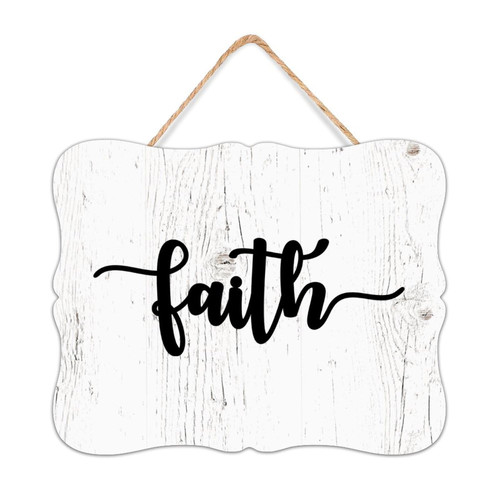 Faith Room Decor Signs Farmhouse Wood Wall Sign Antique Wall Art Wood Plaque Sign Home Decor for Laundry Window 8x10 Inch