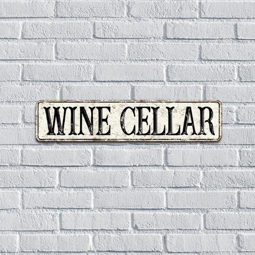 Custom Road Signs Wine Cellar Road Signs Custom Funny Wine Cellar Metal Street Sign For Laundry Housewarming Gifts Front Door Personalized Gifts 18" x 4" Wine Cellar Bathroom Decor Wall Art