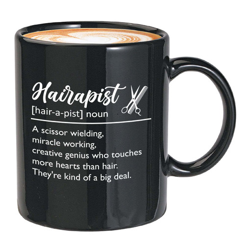 Flairy Land Hair Stylist Coffee Mug 11oz Black - Hairapist Definition - Hair Stylist Hairdresser Hairstylists Hairdo Barber Casmetologist Beautician Scissors Salon Fun Friends Flairy Land Hair Stylist Coffee Mug 11oz Black - Hairapist Definition - Hair Stylist Hairdresser Hairstylists Hairdo Barber Casmetologist Beautician Scissors Salon Fun Friends